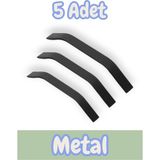 Şahin Alüminyum Metal Lüks Modern Mobilya Çekmece Mutfak Dolabı Kulpu Siyah (5 Adet) - 128mm