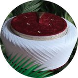 Şahin Bak Kırmızı Fes, Klasik Sultan Sarık,imam Sarığı,takke,cübbe,kadife Sarık,cami Malzemelri , S012 - 55 cm - Bordo
