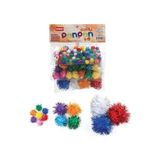 Şahin Kırtasiye Mikro PGC-123 Simli Ponpon Set (50+25+15) - Renkli