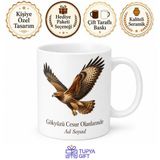 Şahin Temalı Özel Tasarım Baskılı Kupa Bardak Hediye Porselen Mug
