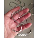 Şahin Zincir, Büyük kanca, 9.5 cm Boy, 4 mm Kalınlık, Metal S Kanca / 10 Adet