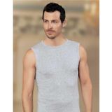 Şahinler 3'Lü Paket Sıfır Kol Sporcu Body Erkek Atlet Ribana Esnek Gri Melanj Pamuk Polyester