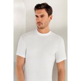 Şahinler Beyaz Kısa Kollu Bisiklet Yakalı Ribana Erkek Atlet, 2XL Beden