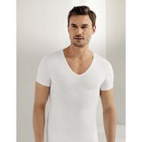 Şahinler Beyaz Kısa Kollu V Yaka Likralı Süprem Atlet Erkekler İçin %95 Pamuk %5 Elastane - XL