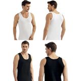Şahinler E002-E005 6lı Paket Erkek Atlet %100 Pamuk 3beyaz-3siyah 3xl - Siyah - Beyaz