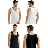 Şahinler E002-E005 6'lı Paket Erkek Atlet %100 Pamuk 3beyaz-3siyah Xl - Siyah - Beyaz
