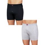 Şahinler E010 6'lı Paket Pamuklu Erkek Boxer - Siyah - Gri