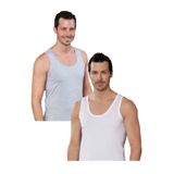 Şahinler Erkek Atlet, 6'lı Paket,%100 Pamuk, Askılı, Beyaz-Gri, 2XL Beden
