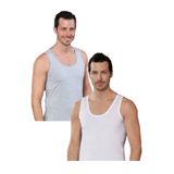 Şahinler Erkek Atlet, 6'lı Paket,%100 Pamuk, Askılı, Beyaz-Gri, M Beden