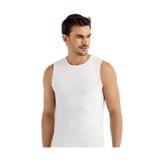 Şahinler Erkek Beyaz Sıfır Kollu Likralı Süprem Atlet, XL Beden, 7'li Paket