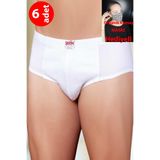 Şahinler Erkek Beyaz Slip Külot, 6'lı Paket,%100 Pamuk, 2XL Beden