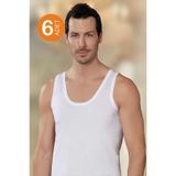Şahinler Erkek Beyaz%100 Pamuk Atlet, 6'lı Paket, Beden 48