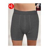Şahinler Erkek Füme Likralı Boxer, 6'lı Paket, M Beden