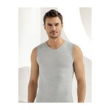 Şahinler Erkek Gri V Yaka Sıfır Kollu Atlet, 2XL Beden