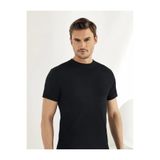 Şahinler Erkek Kapali Yaka Yarim Kollu Atlet,%100 Pamuk, Siyah, 2XL