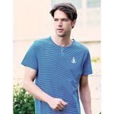 Şahinler Erkek Mavi Çizgili T-Shirt MEP22601