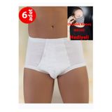 Şahinler Erkek Torbalı Slip Külot,%100 Pamuk, Beyaz, 6 Adet Set