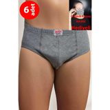 Şahinler Gri Erkek Slip Külot,%100 Pamuk, 2XL Beden, 6'lı Paket