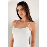 Şahinler Kadın Ince Ip Askılı Pamuklu Likralı Atlet 2112 - Beyaz - L - XL