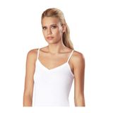 Şahinler Kadın Likra V-Yaka Askılı Atlet, S/M, TMB1001, Beyaz
