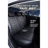 Şahinler Kuruyemiş Fiat Albea Uyumlu Lüx Deri Oto Koltuk Kılıfı Ön Arka Takım Sports Model Siyah Beyaz - Siyah - Beyaz