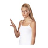 Şahinler Likralı İp Askılı Süprem Atlet, Kadın, Beyaz, S/M Beden