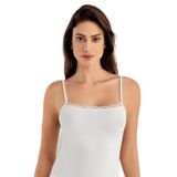 Şahinler MB1055 Bayan Likralı Yaka Dantelli Atlet Beyaz L-XL