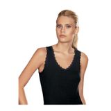 Şahinler Mb610 Kadın Ribana V-yaka Atlet, Siyah, M Beden