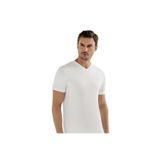 Şahinler ME008 Erkek V-Yaka Kısa Kol Atlet, Beyaz, 2XL Beden