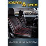 Şahinler Oto Aksesuar Dacia Duster 2013-2017 Deri Oto Koltuk Kılıfı Ön Arka Set Siyah Kırmızı Elit Model Şhn - Siyah - Kırmızı