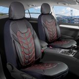Şahinler Oto Aksesuar Honda Civic Fc5 Full Deri Oto Koltuk Kılıfı Ön Arka Set Siyah Nakış Kırmızı Classy Model Şhn - Siyah - Kırmızı