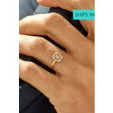 Sahira Jewelry Baget Taşlı Ayarlanabilir 14 K Rose Gold Kaplama Kadın Yüzük