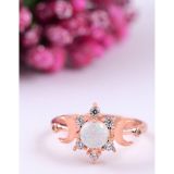 Sahira Jewelry Beyaz Opal Ay Ayarlanabilir 925 Ayar Gümüş Kadın Yüzük