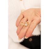 Sahira Jewelry Çiçek Model Vintage 14 K Altın Kaplama Ayarlanabilir Ölçü Kadın Yüzük