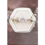 Sahira Jewelry Mistik Topaz Beyaz Taşlı Ayarlanabilir 14 K Rose Altın Kaplama Kadın Yüzük