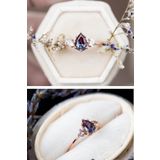 Sahira Jewelry Mistik Topaz Taşlı 14k Rose Altın Kaplama Kadın Yüzük