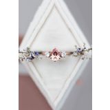 Sahira Jewelry Mistik Topaz Yavru Ağzı Taşlı Ayarlanabilir Kadın 14 K Rose Altın Kaplama Yüzük