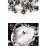 Sahira Jewelry Mistik Topaz Yeşil Taşlı Ayarlanabilir Kadın Rose Altın Kaplama Yüzük