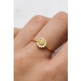 Sahira Jewelry Papatya Motifli Ayarlanabilir Kadın 14 K Altın Kaplama Yüzük