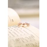 Sahira Jewelry Taşlı Sarmaşık Beyaz Taşlı 14 K Rose Altın Kaplama Ayarlanabilir Kadın Yüzük