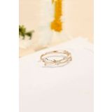 Sahira Jewelry Taşlı Sarmaşık Dal Model 14 K Rose Altın Kaplama Ayarlanabilir Kadın Yüzük