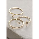 Sahira Jewelry Üçlü Eklem 14k Rose Alltın Kaplama Yüzük Seti
