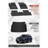 Sahler C5 Aircross 2019+ Uyumlu 4.5d Premium Havuzlu Oto Paspas ve Liner Marka 3D Üst Bagaj Havuzu - Siyah