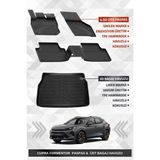 Sahler Cupra Formentor Mild Hybrid 2024+ Uyumlu 4.5d Premium Havuzlu Oto Paspas ve Liner Marka 3D Üst Bagaj Havuzu - Siyah