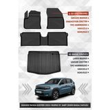 Sahler Fiat Grande Panda Elektrikli 2025+ Uyumlu 4.5d Premium Havuzlu Paspas ve Liner Marka Bagaj Havuzu - Siyah