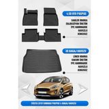 Sahler Ford Fiesta 2018 ve Sonrası Uyumlu 4.5d Premium Havuzlu Oto Paspas ve Liner Bagaj Havuzu - Siyah