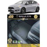 Sahler Ford Focus 3- 3.5 2010-2018 Uyumlu 4.5D Premium Havuzlu Oto Paspas Siyah - Focus 3