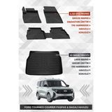 Sahler Ford Tourneo Courier 2024+ Uyumlu 4.5d Premium Havuzlu Oto Paspas ve Liner Marka 3D Bagaj Havuzu - Siyah
