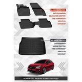 Sahler Honda City 2019+ Uyumlu 4.5d Premium Havuzlu Paspas ve Liner Marka 3D Bagaj Havuzu - Siyah