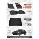Sahler Hyundai Elantra 2021+ Uyumlu 4.5d Premium Havuzlu Oto Paspas ve Liner Marka 3D Bagaj Havuzu - Siyah